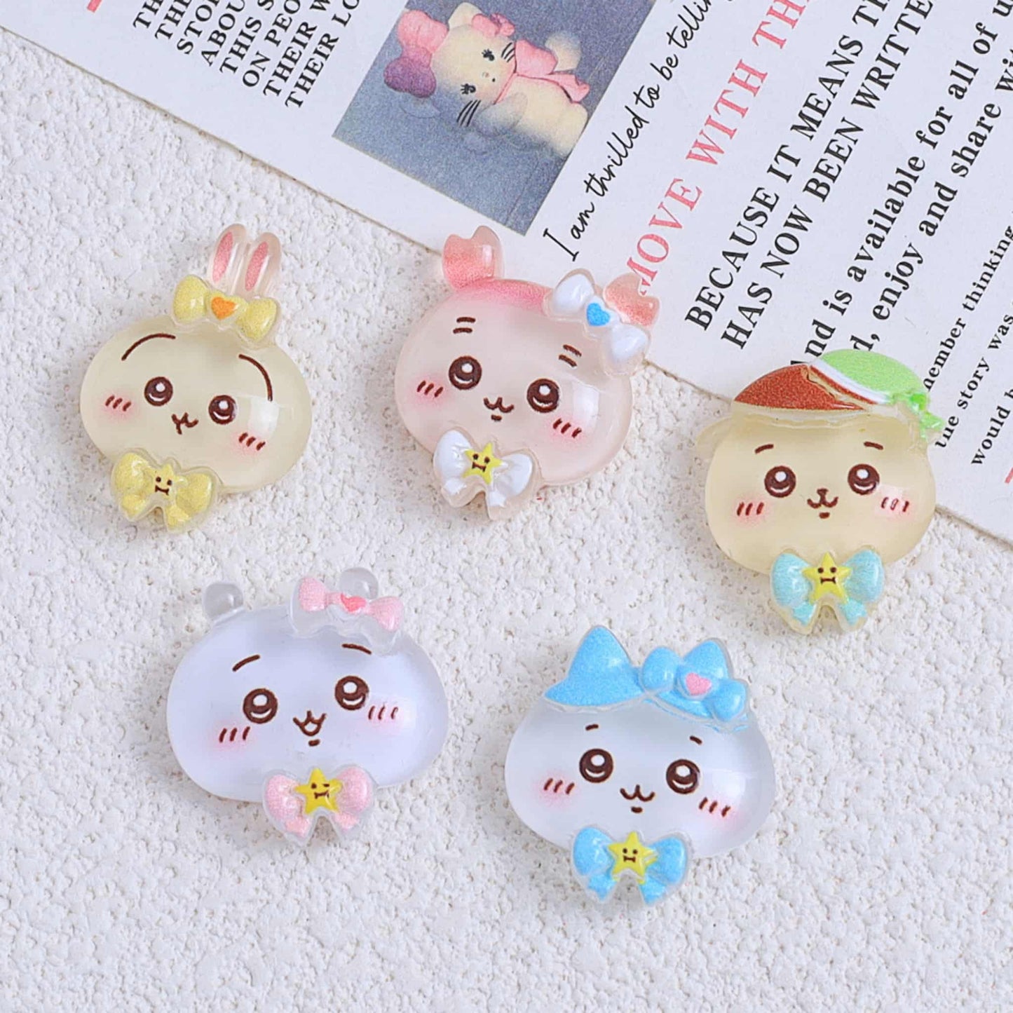 Chiikawa character resin charms for DIY decoden phone case decoration