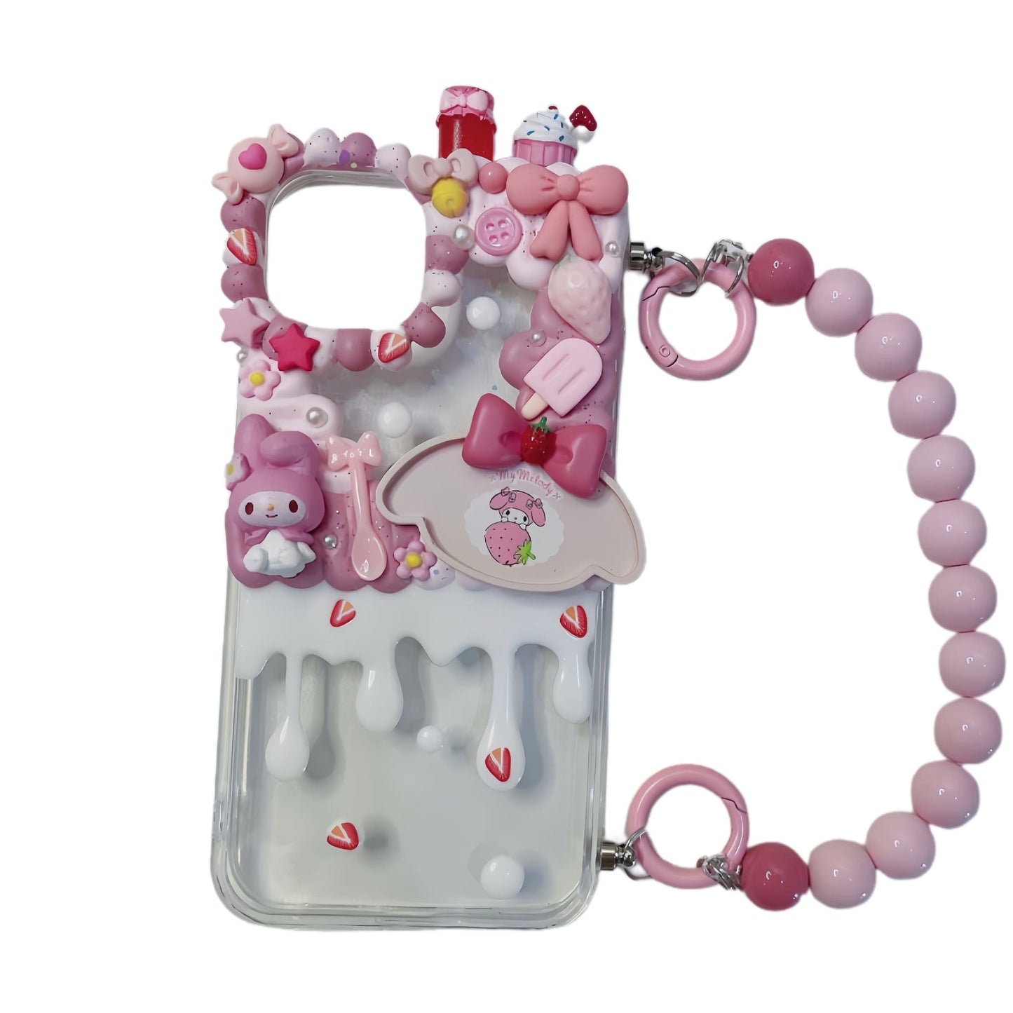 Handmade Decoden Phone Case | Sanrio My Melody Cream Glue Design