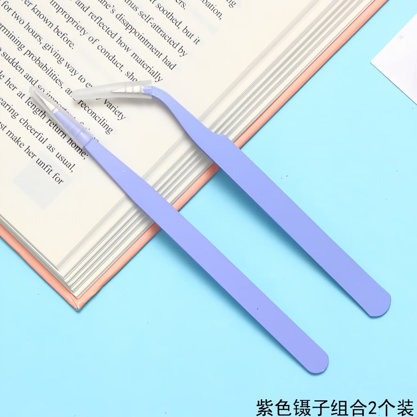 Straight head and elbow head tweezers set - professional DIY tools for decoden