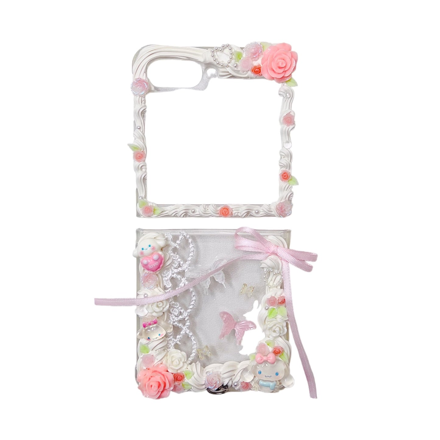 Artisanal Decoden Phone Case Featuring Intricate Baroque Motifs