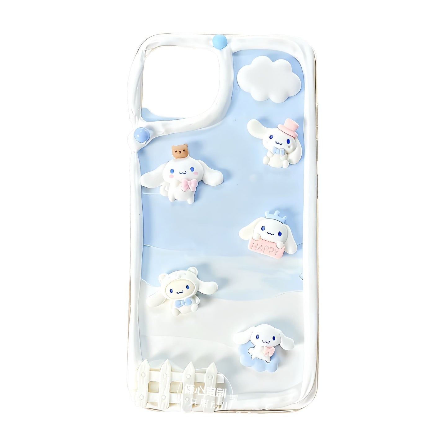 Cinnamoroll Decoden Phone Case - Handmade Kawaii Sanrio Cream Glue Design