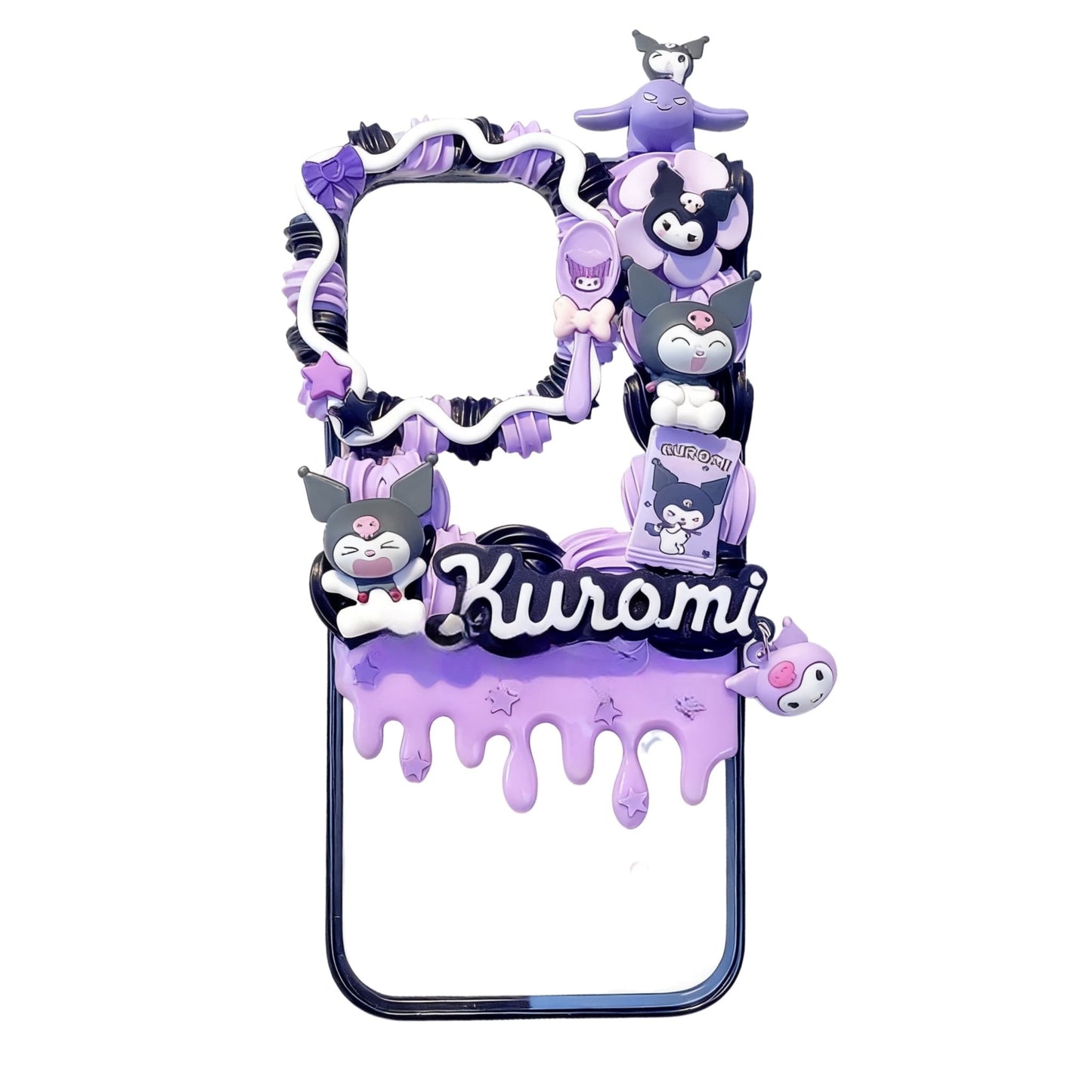 Kuromi Decoden Phone Case Detail - Handcrafted Sanrio Kawaii Design
