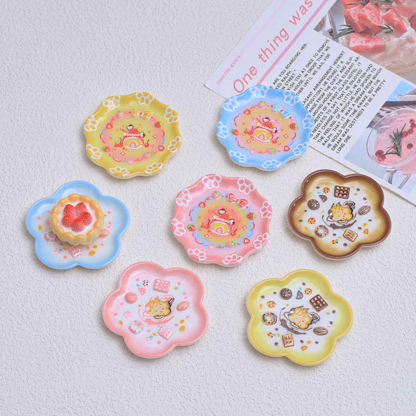 Lace-edged plate resin charms for decoden phone case decoration