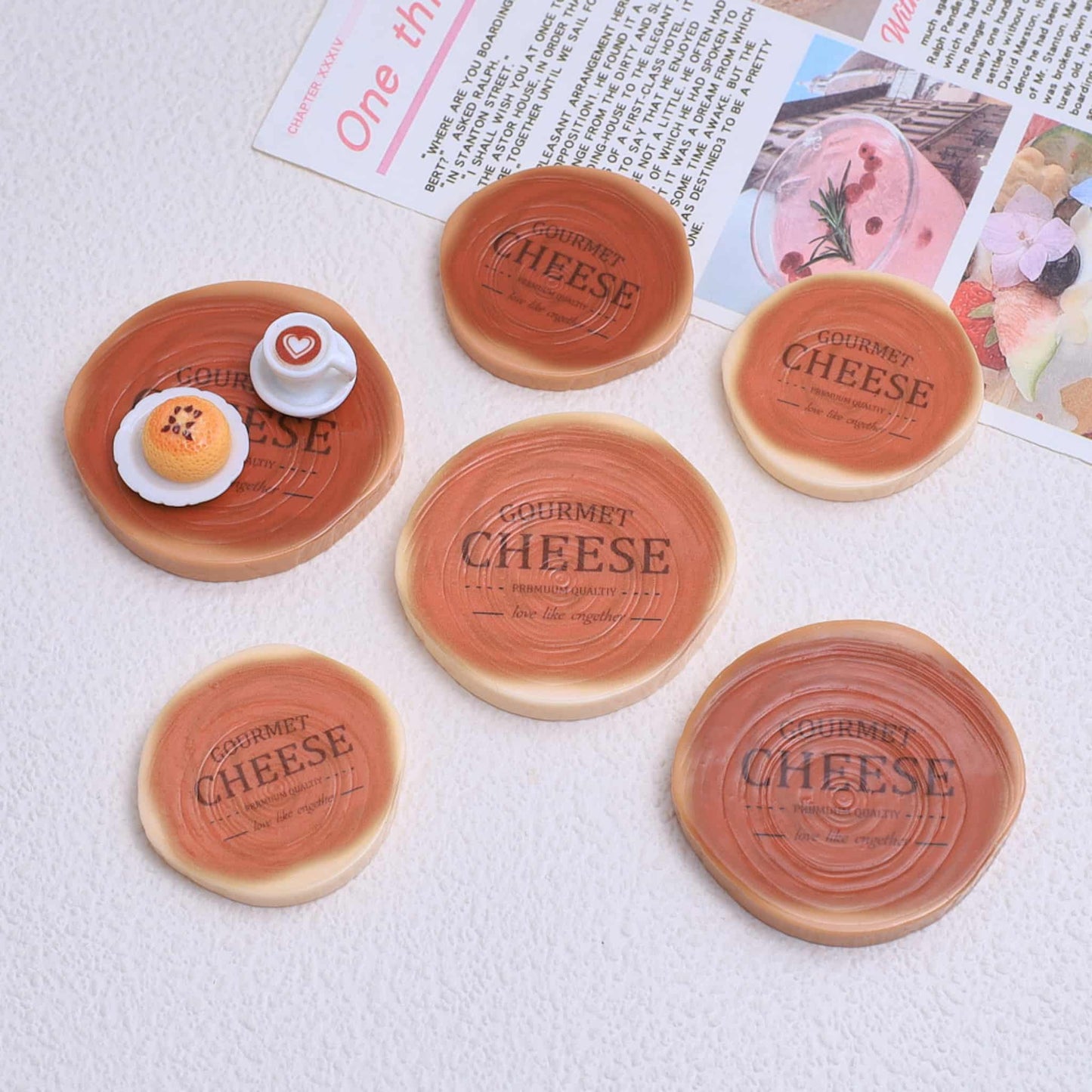 Assorted resin charms on plate for DIY decoden phone case decoration