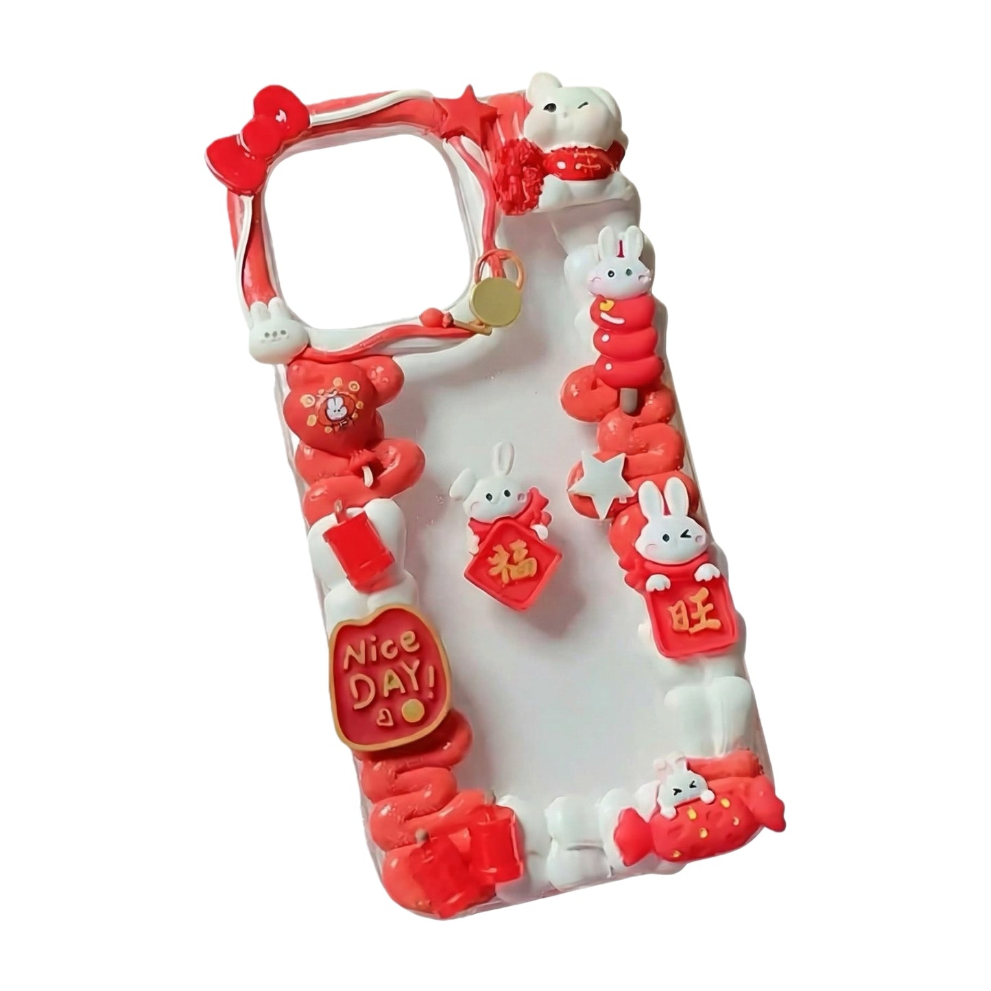 Custom Spring Festival Cream Glue Decoden Phone Case