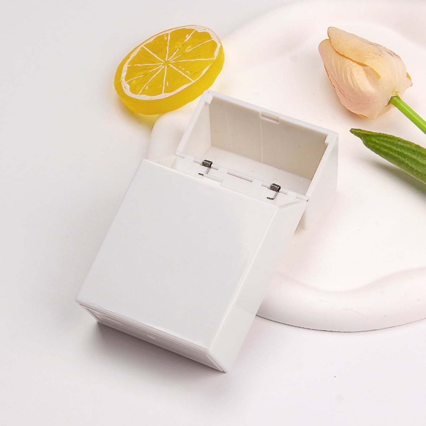 White compact storage case for DIY cream glue and rhinestones