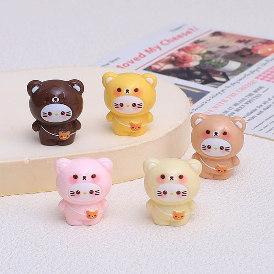 3D cat resin charms in multicolor - premium DIY decoden embellishments for phone cases and crafts