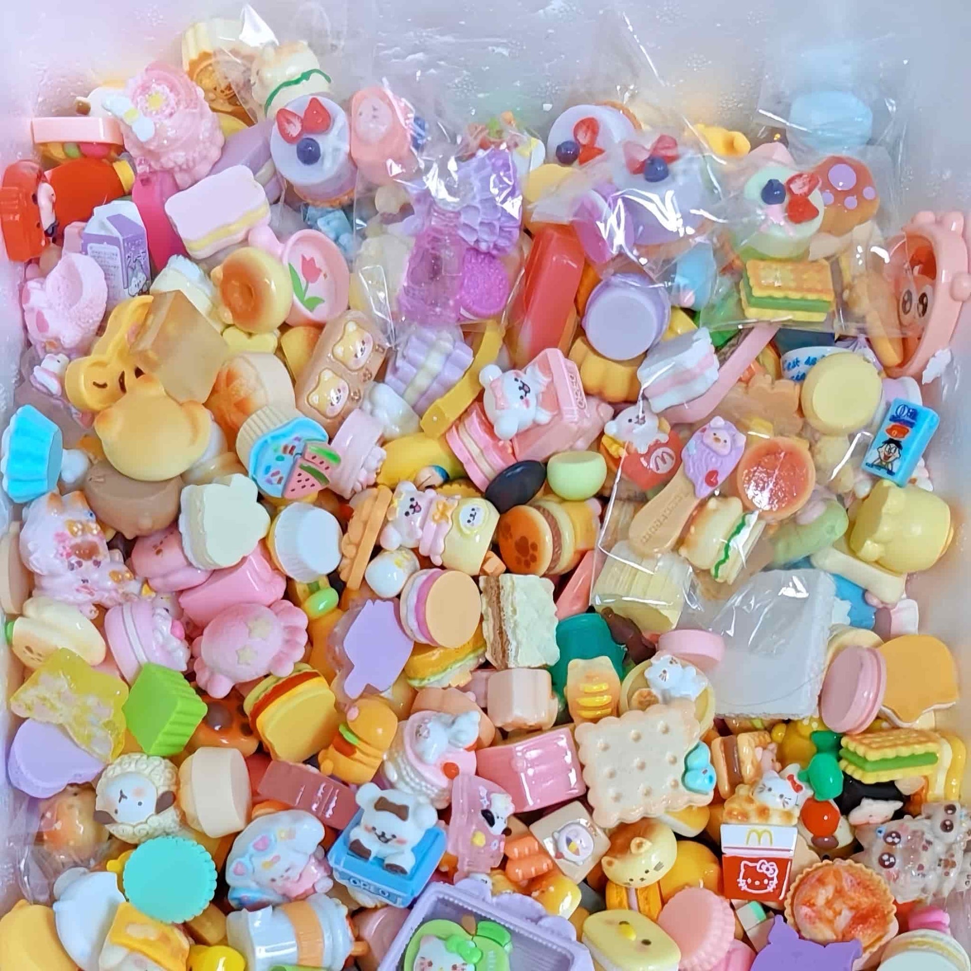 Wholesale 100Pcs 3D Food Resin Charms – Multicolor DIY Decoden Accessories