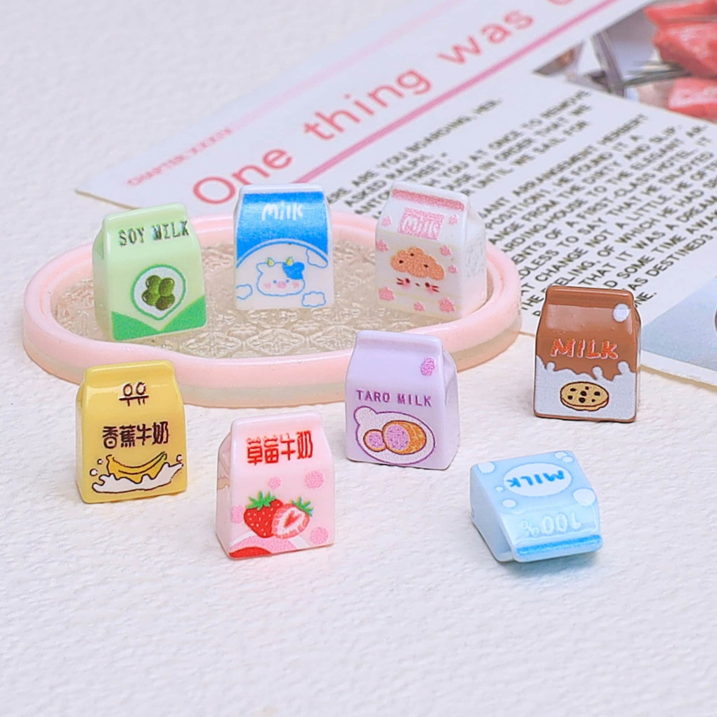 3D Milk Box Resin Charms | Mini DIY Decoden Embellishments