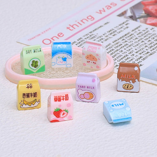 3D Milk Box Resin Charms | Mini DIY Decoden Embellishments