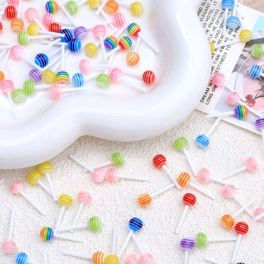 Colorful 3D lollipop resin charms for DIY decoden phone cases and craft projects