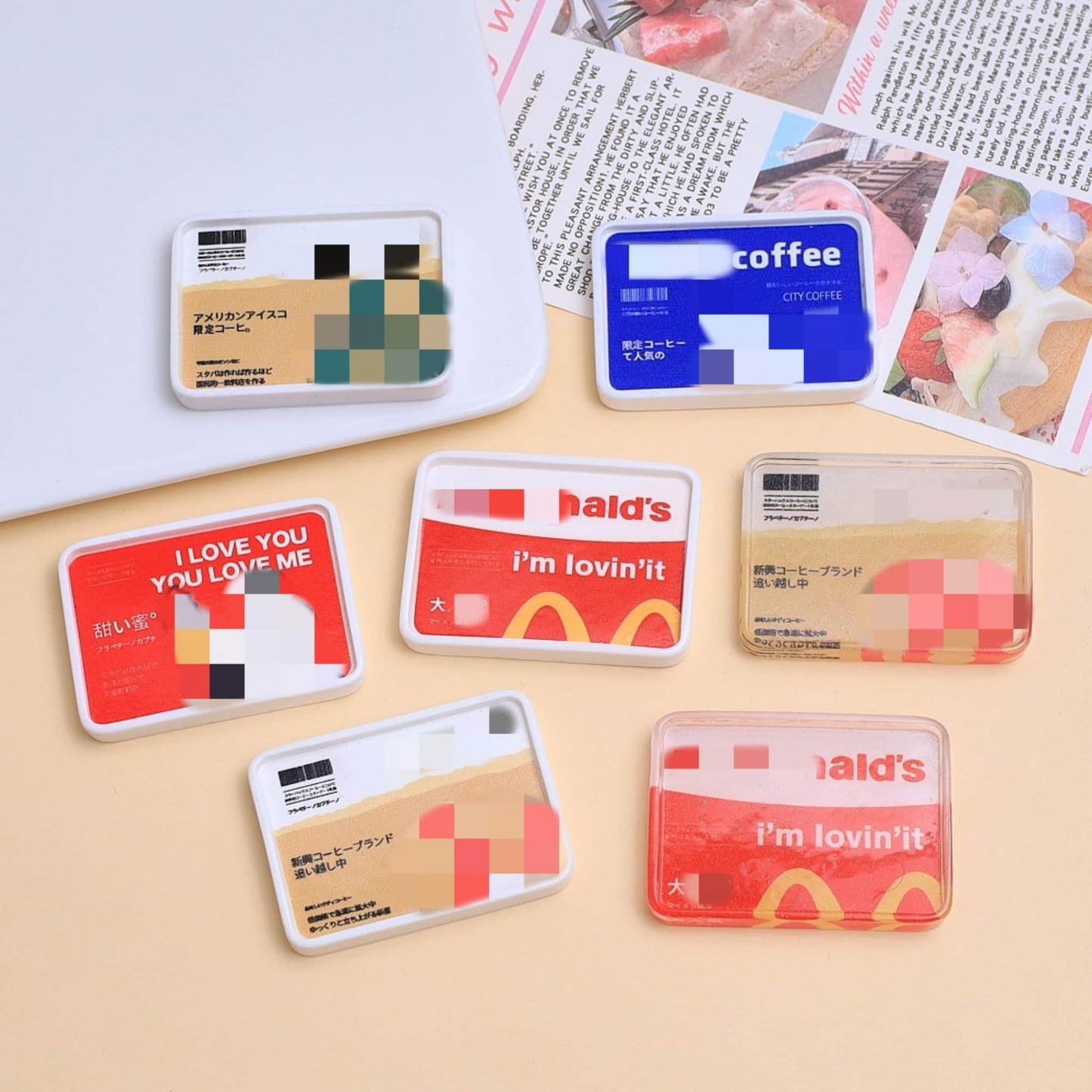 Coffee plate resin charms for decoden phone case decoration