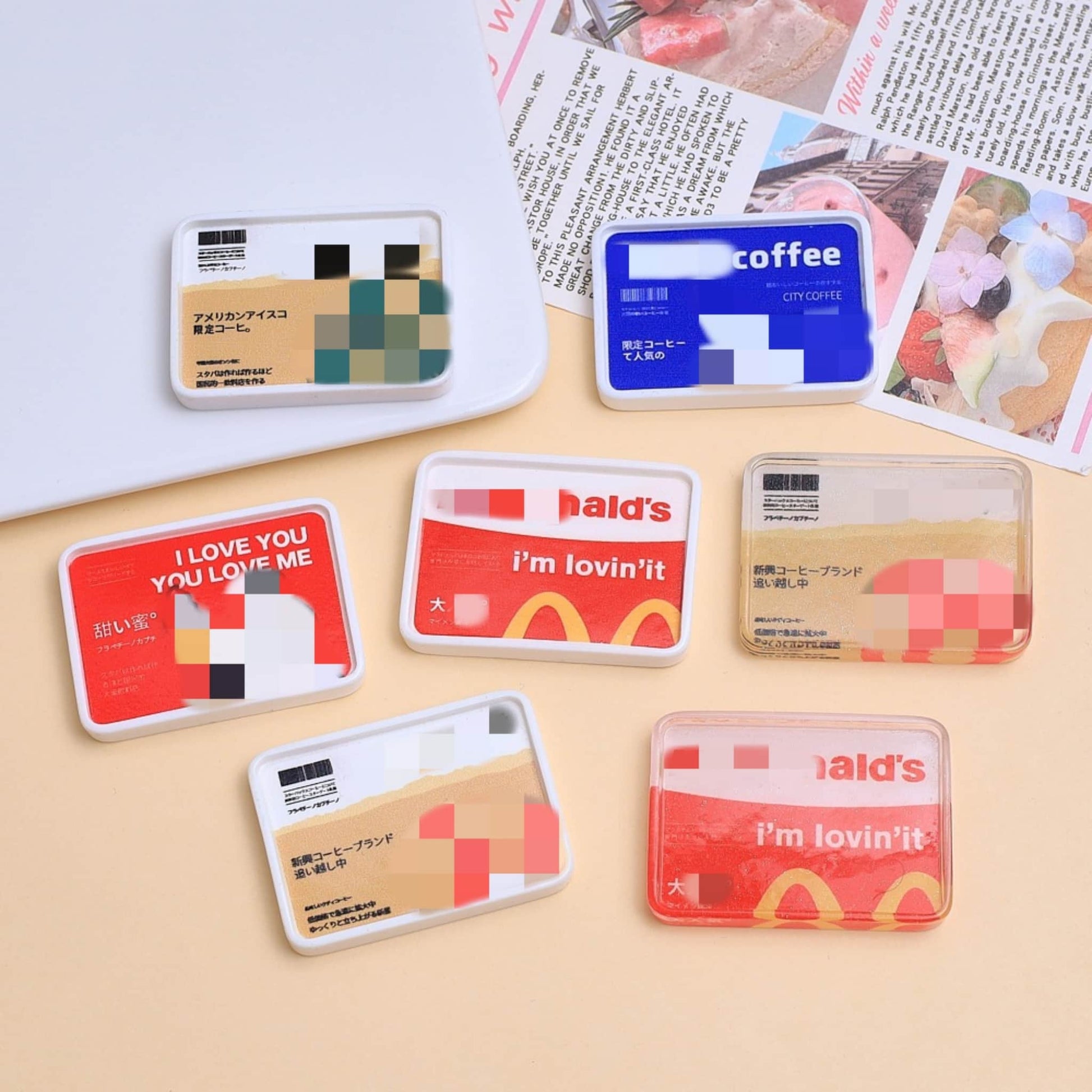 Coffee plate resin charms for decoden phone case decoration