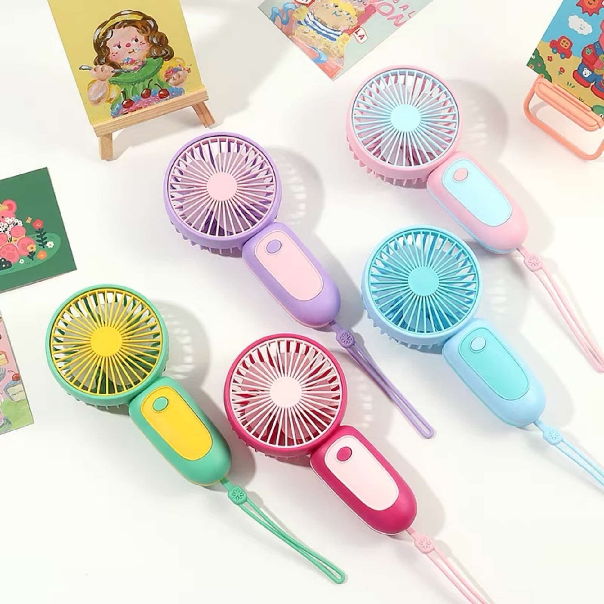 Compact handheld fan charm for decoden DIY craft projects