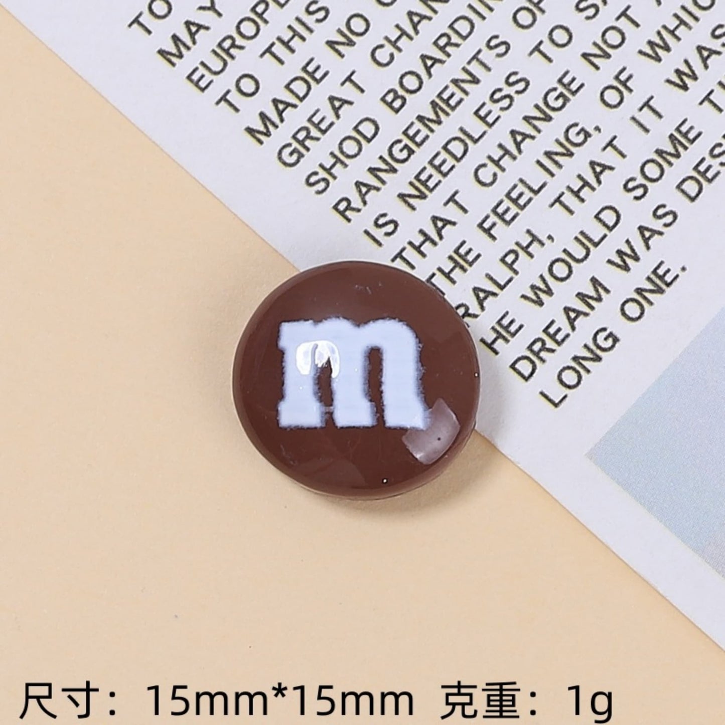 M Chocolate Resin Charms | Mini DIY Decoden Embellishments