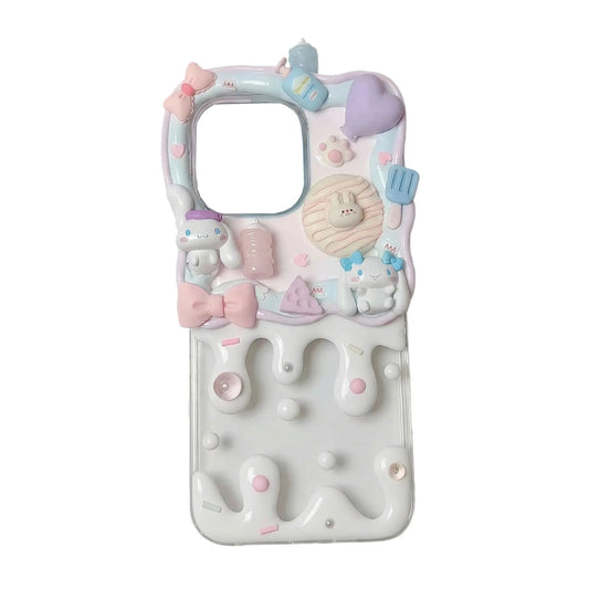 Handmade Y2K Cinnamoroll Cream Glue Design Decoden Phone Case