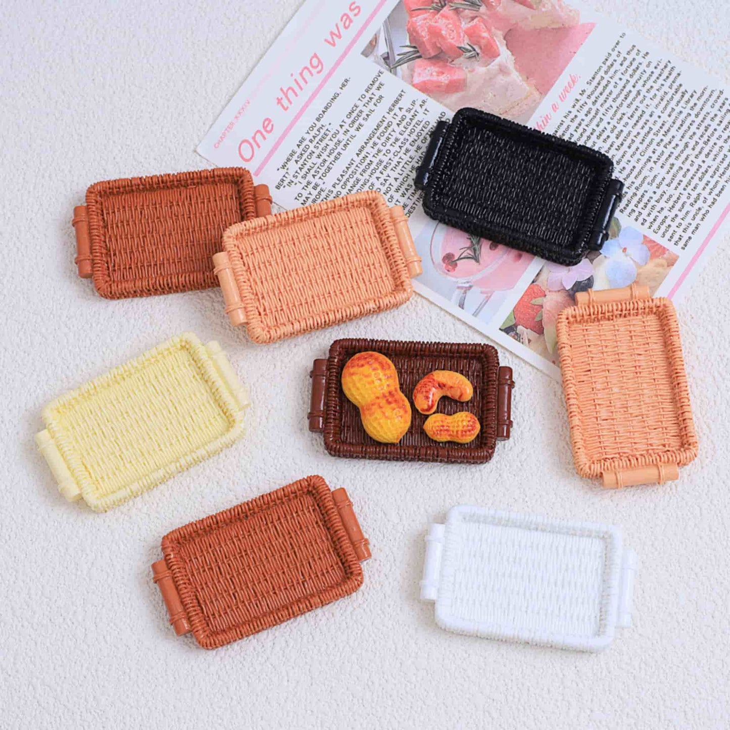 Basket-shaped resin charms for decoden phone case decoration