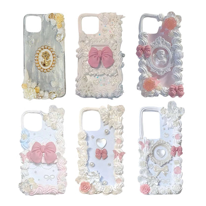 baroque-patterned decoden phone case with 3D decorative elements