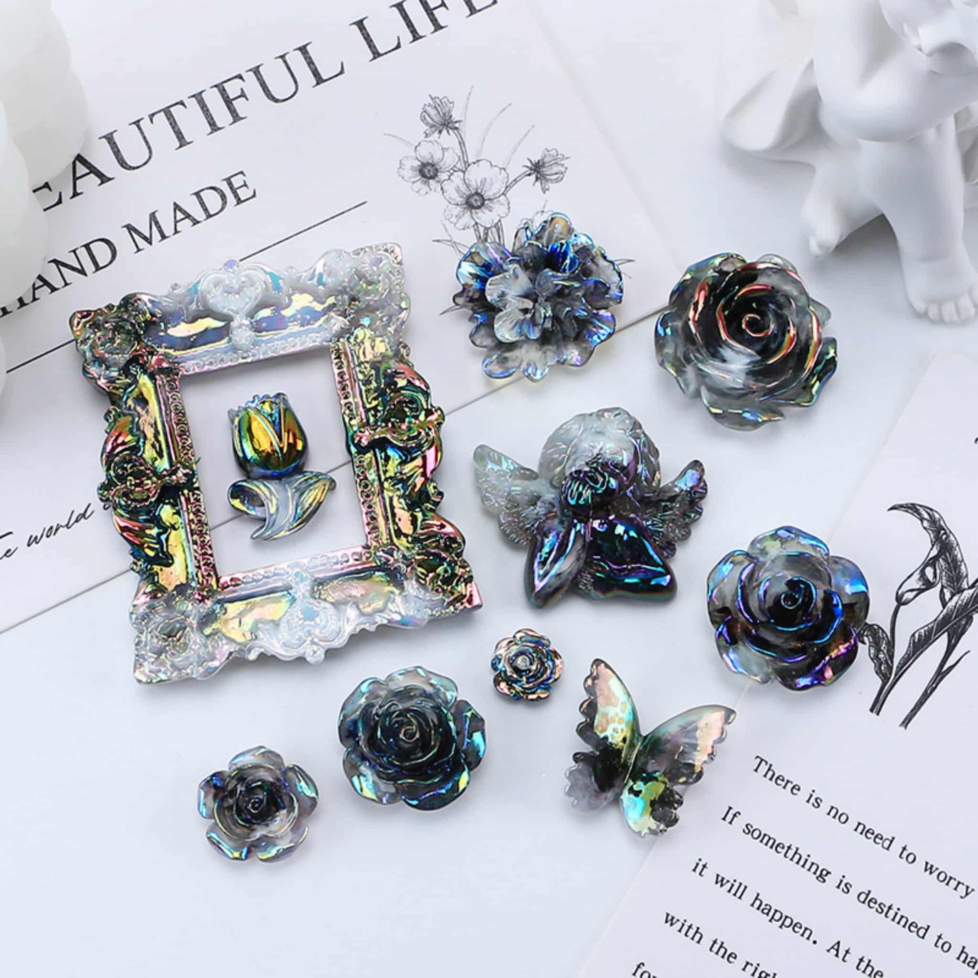 Baroque resin charms collection - premium DIY decoden embellishments in multicolor mix