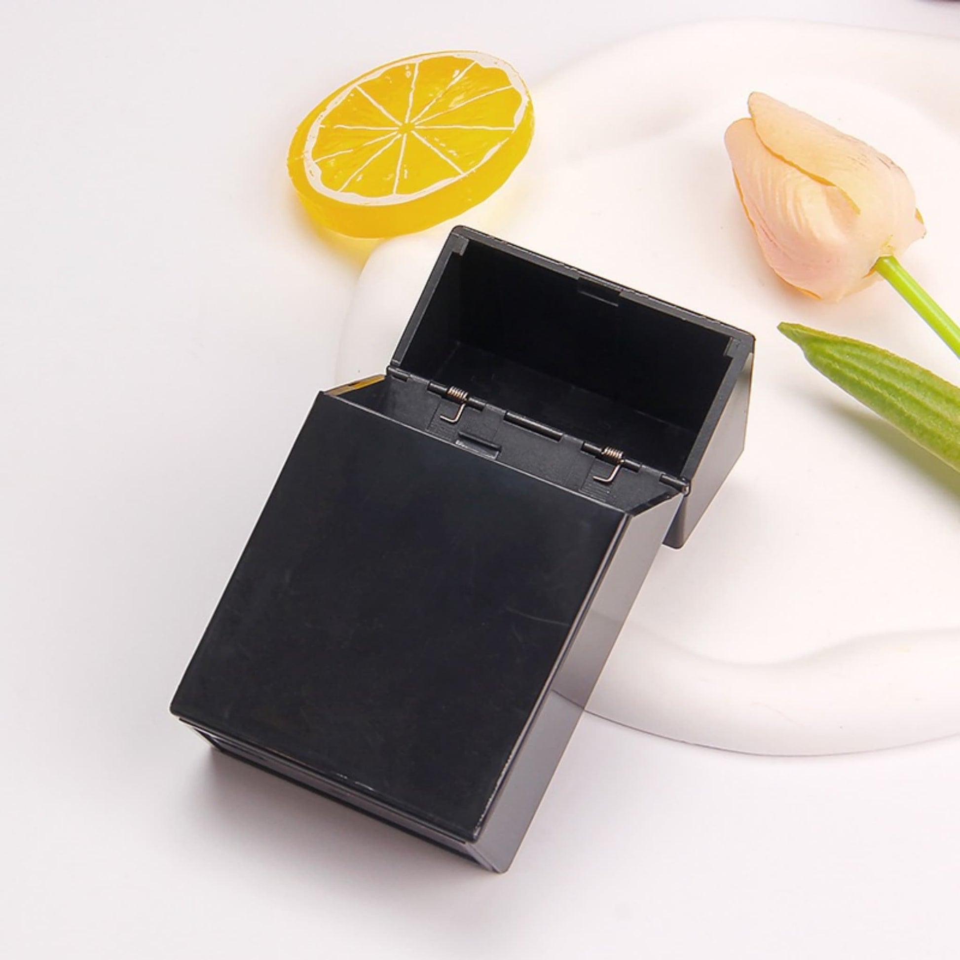 Black DIY storage box for craft supplies and small accessories