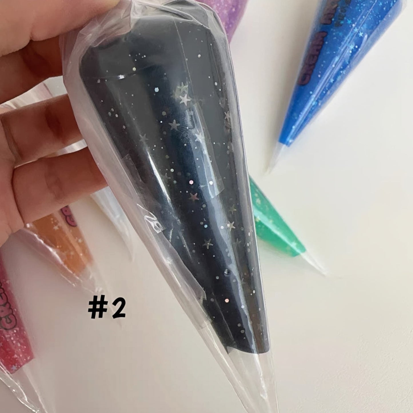 Black star sequined cream glue ideal for gothic and baroque style crafts