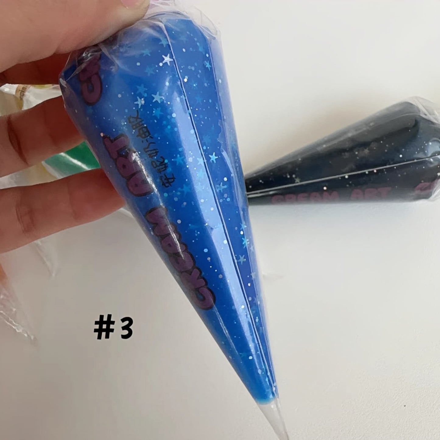 Blue crystal cream adhesive with star glitter for kawaii accessories