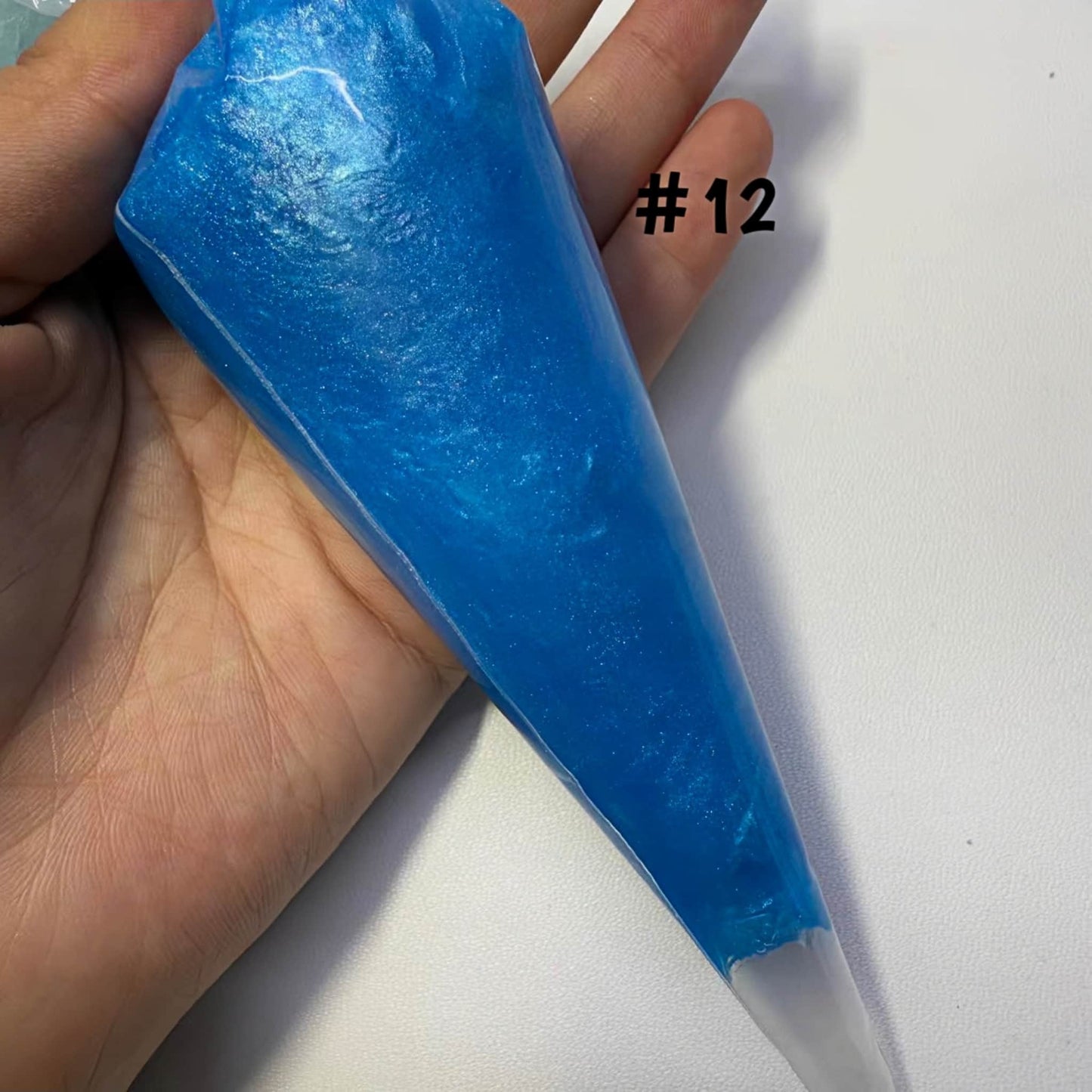 Blue shimmer cream glue for phone case customization and 3D decoden projects