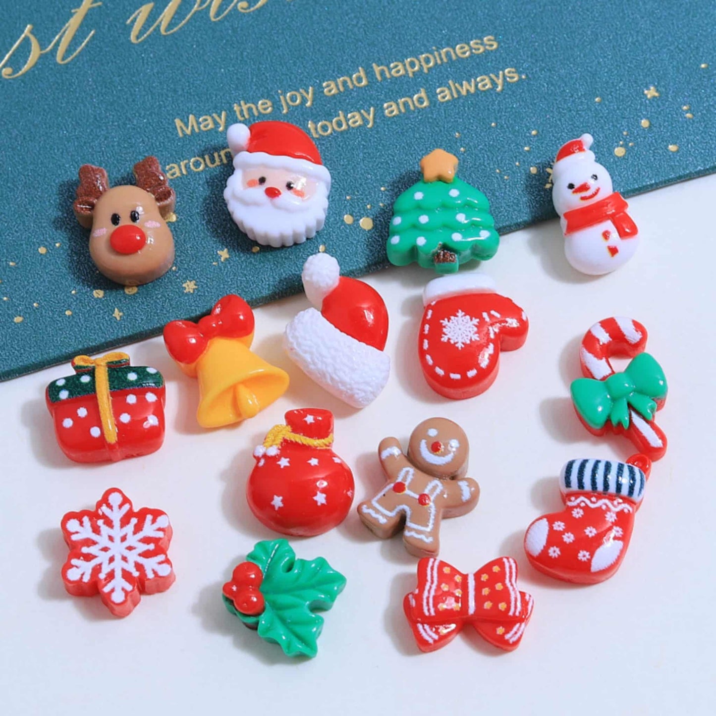 Christmas resin charms for DIY phone case decoration and craft projects