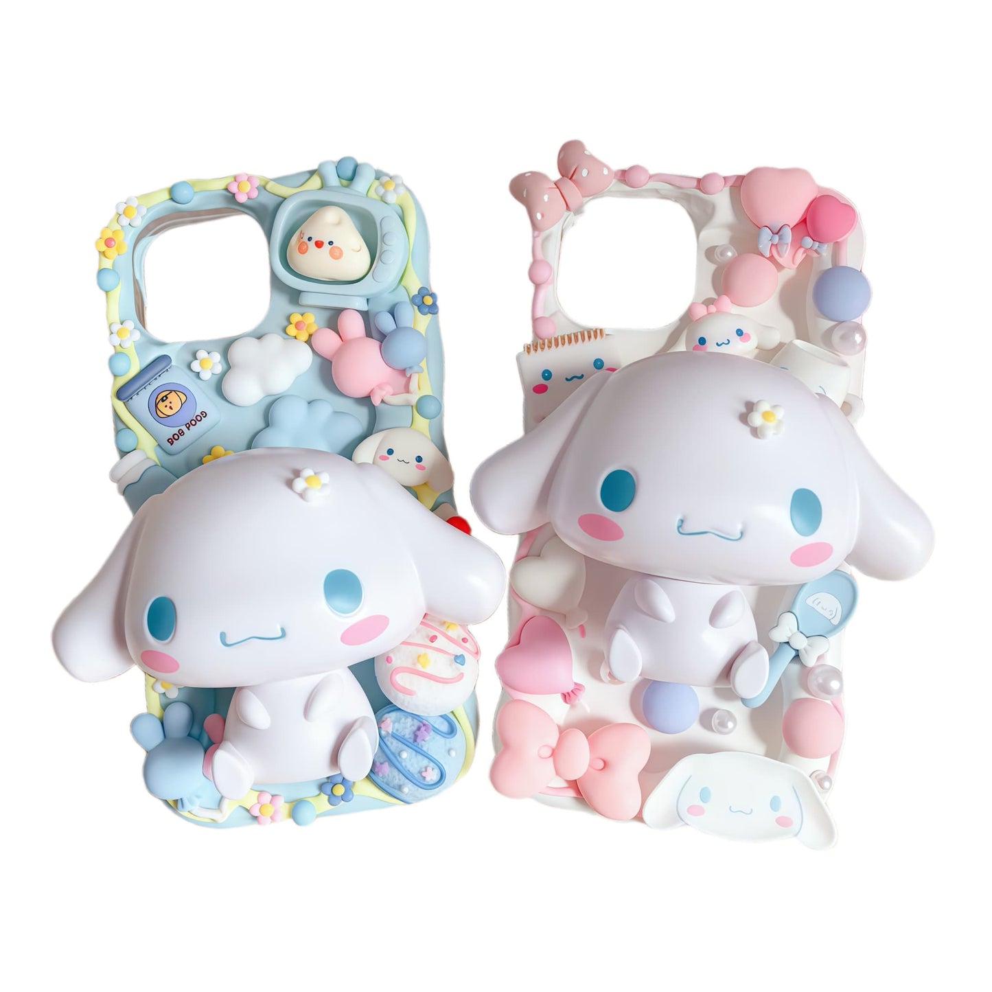 Pink Blue Japanese Cinnamoroll Cream Glue Design Handmade Custom Decoden Phone Case