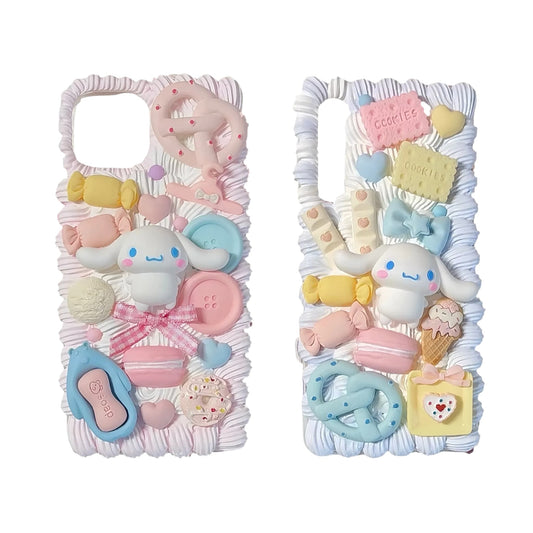 Handmade Decoden Phone Case | Kawaii Sanrio Cinnamoroll Cream Glue Design