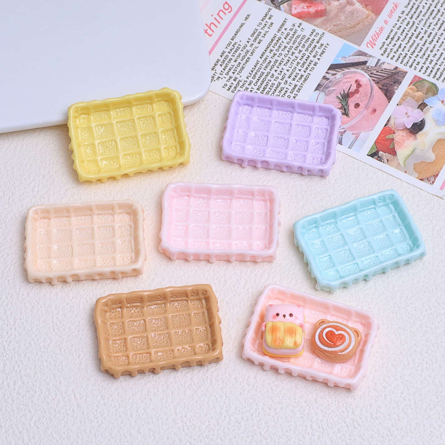 Colorful plate resin charms for decoden phone case decoration
