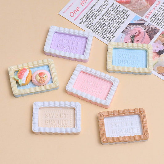 Cookie plate shaped resin charms for DIY decoden phone case decoration