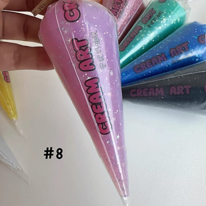 Pink star glitter cream glue perfect for kawaii and Y2K aesthetics