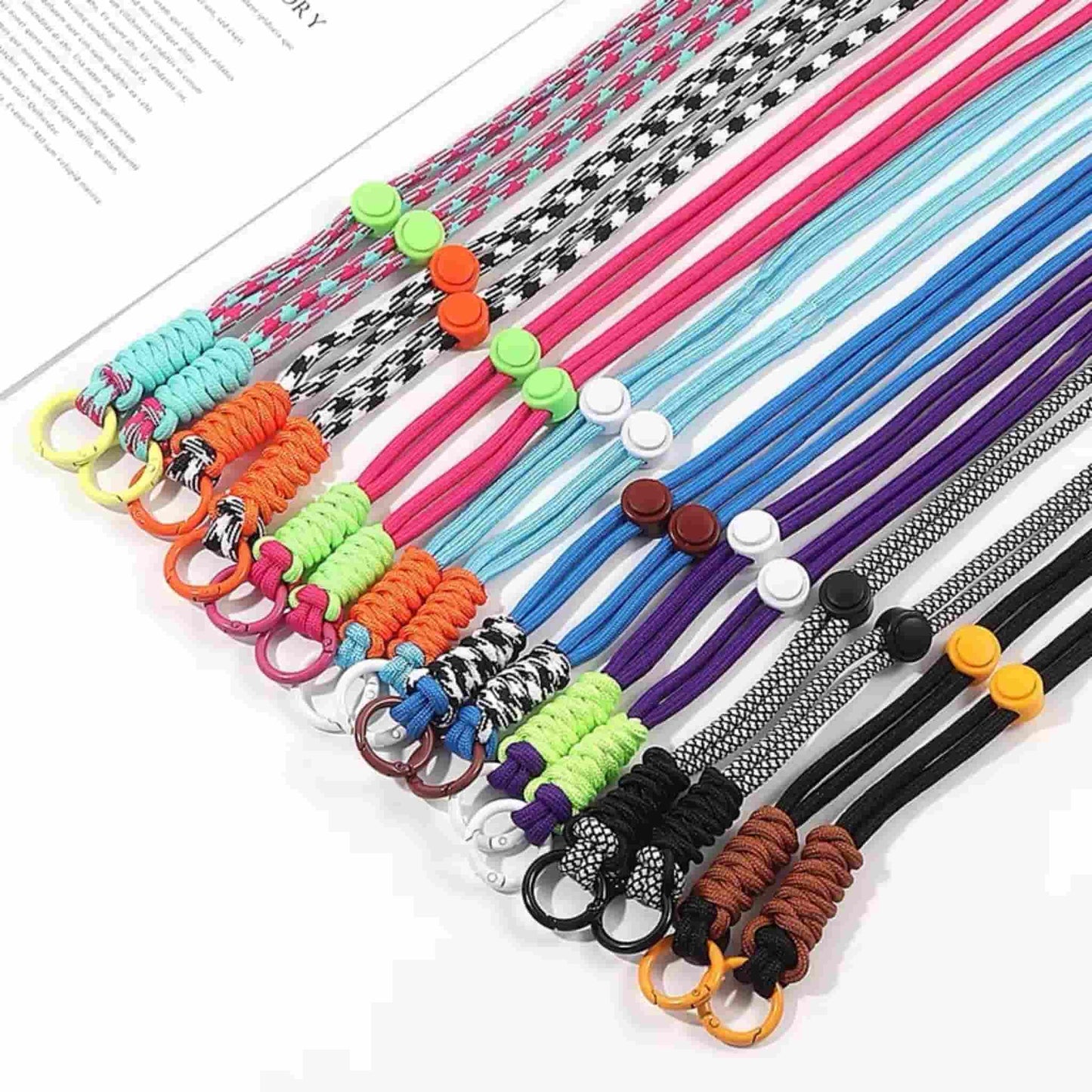 Crossbody phone chain with adjustable strap and metal hardware