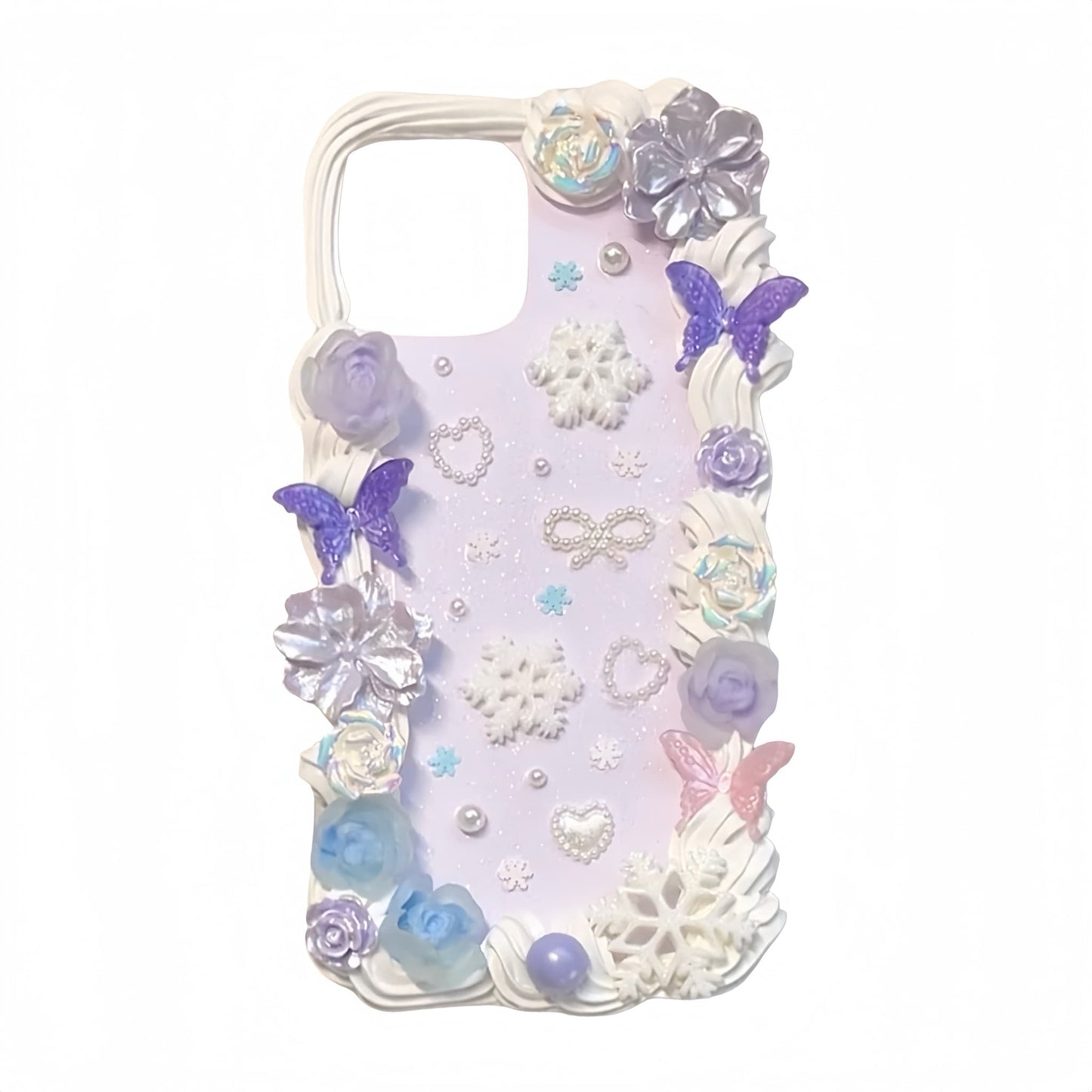 Custom handmade phone case with 3D cream glue decoration