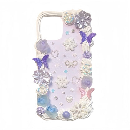 Custom handmade phone case with 3D cream glue decoration