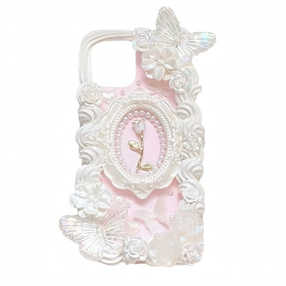 Premium handmade baroque decoden phone case in pink