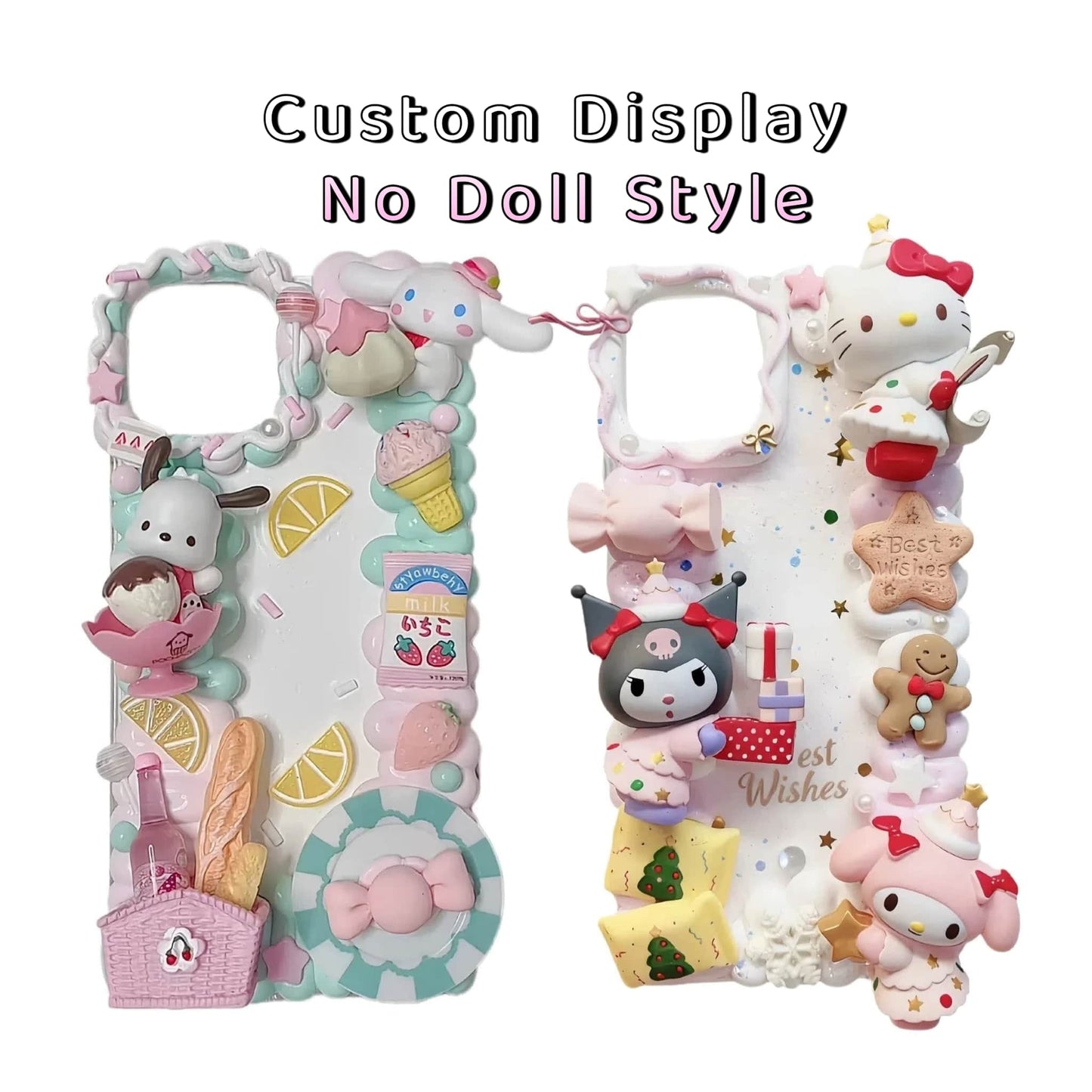 Handmade Decoden Phone Case | Customizable Color + Style + Character