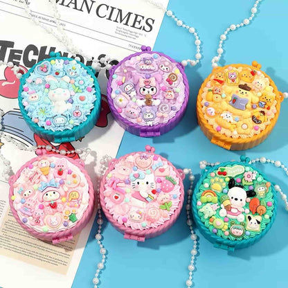 Structured silhouette of DIY bag base with smooth surface for pearl application