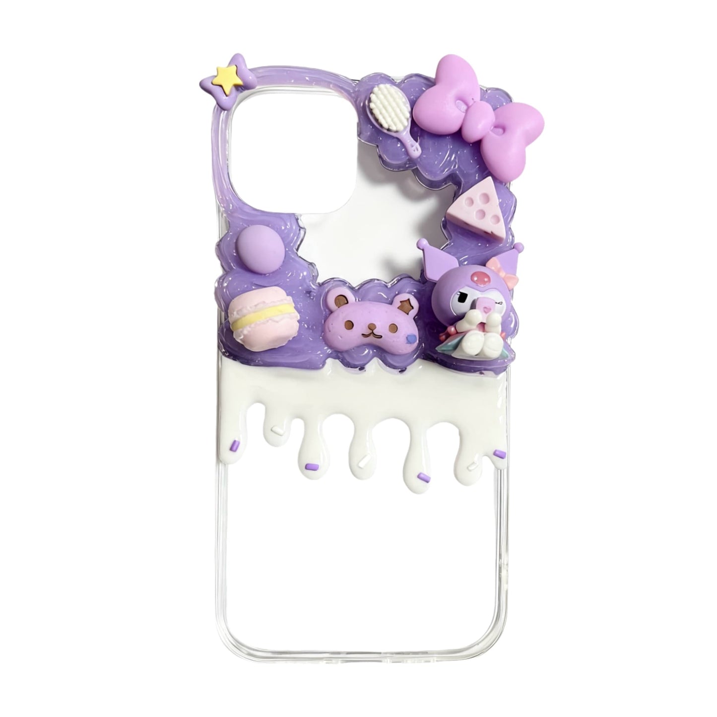 Kawaii Kuromi Handmade Decoden Phone Case - Unique Sanrio Baroque Design