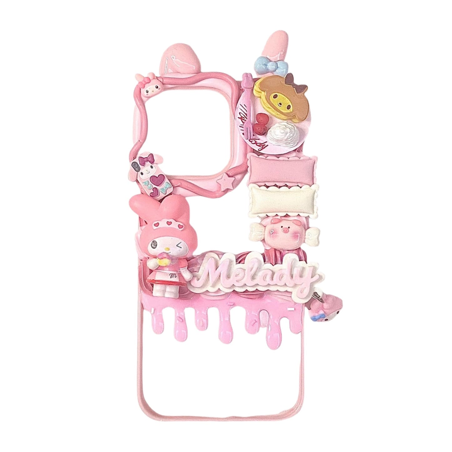 My Melody Decoden Phone Case Detail - Handcrafted Sanrio Kawaii Design