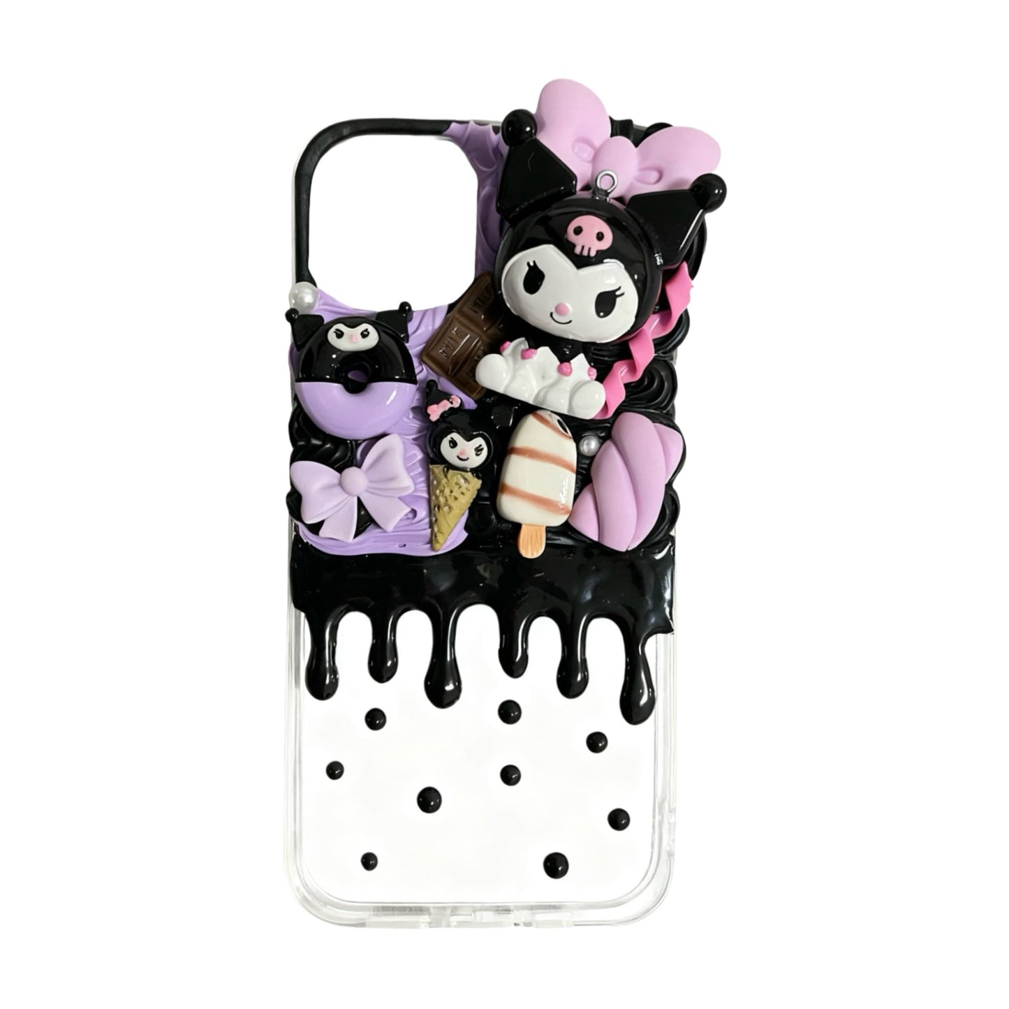 Kuromi Decoden Phone Case Detail - Unique Handcrafted Sanrio Design