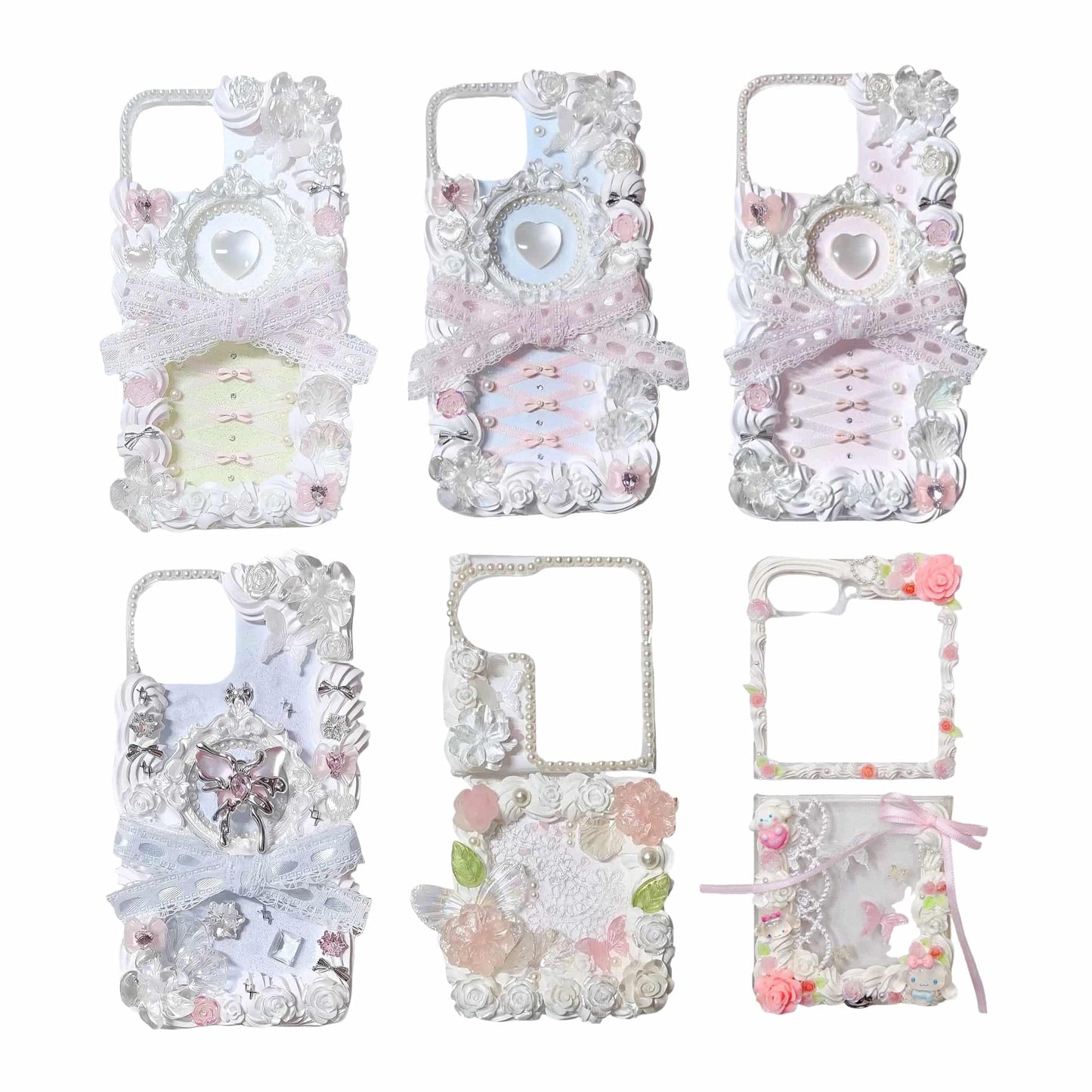 Ornate Baroque-Inspired Decoden Phone Case with Handcrafted Detailing