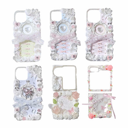 Ornate Baroque-Inspired Decoden Phone Case with Handcrafted Detailing