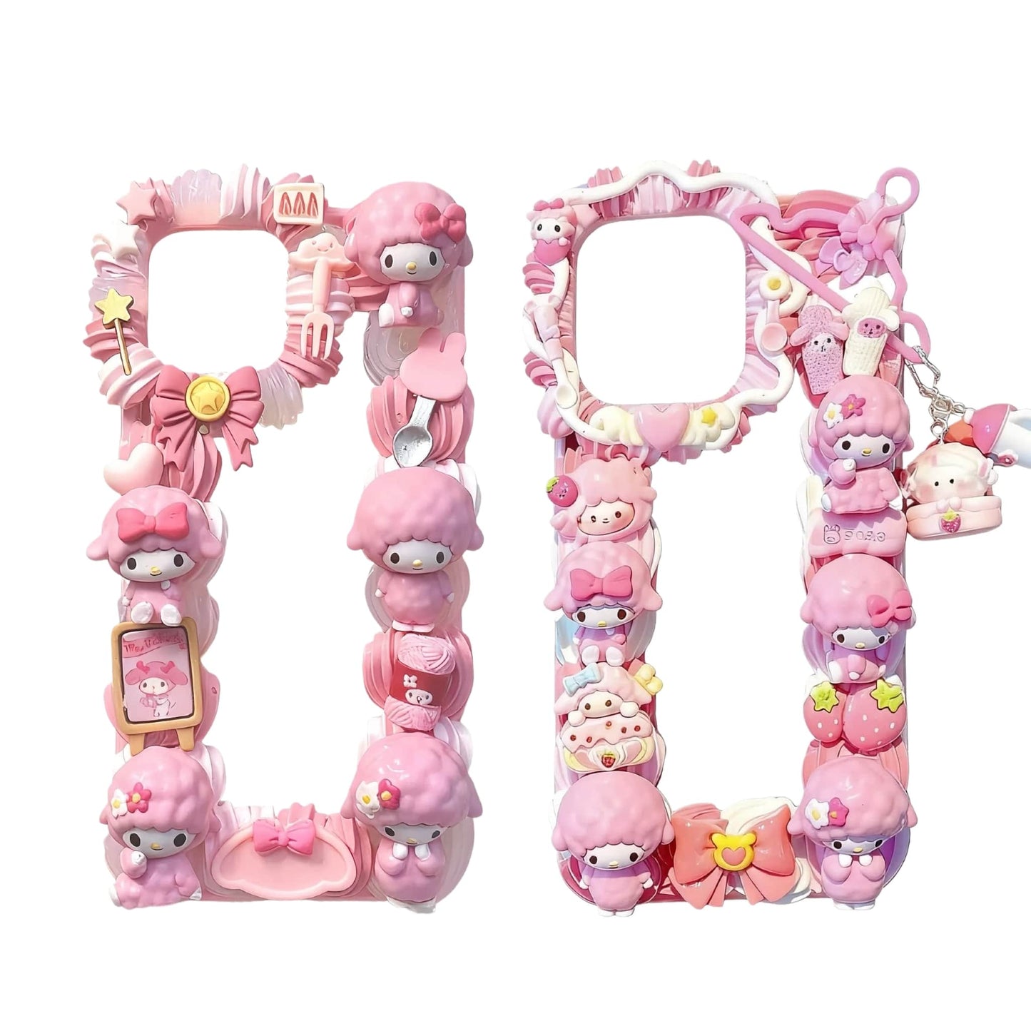 Kawaii Sanrio Piano Handmade Decoden Phone Case - Cream Glue Design