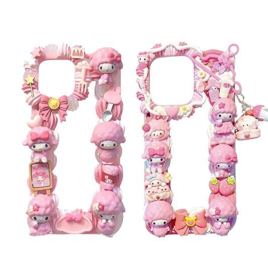 Kawaii Sanrio Piano Handmade Decoden Phone Case - Cream Glue Design