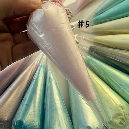 Decoden cream glue in rainbow colors with professional piping nozzles