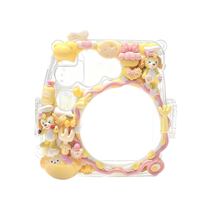 Duffy Bear themed decoden polaroid case with cream glue decorations