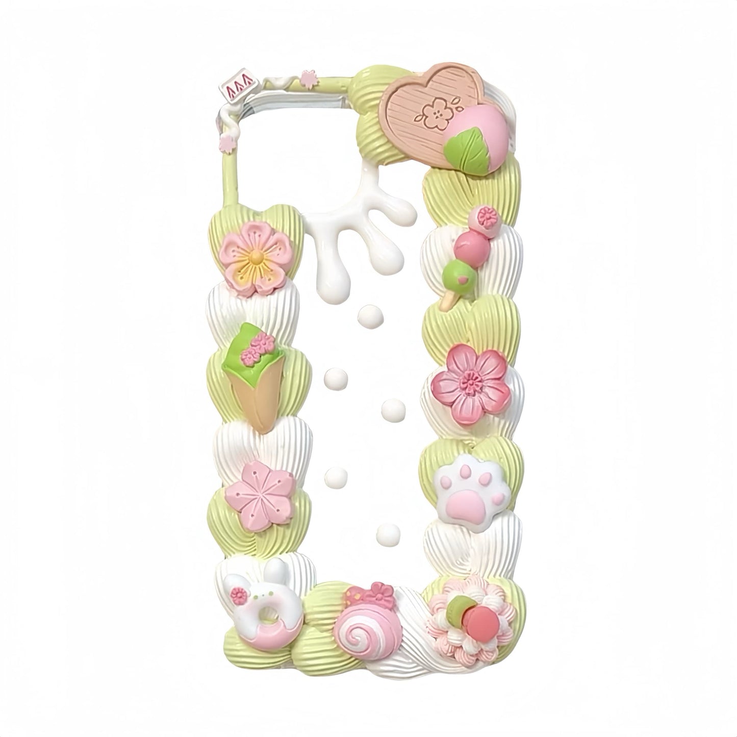 airytale decoden phone case featuring sakura cherry blossom baroque cream glue design
