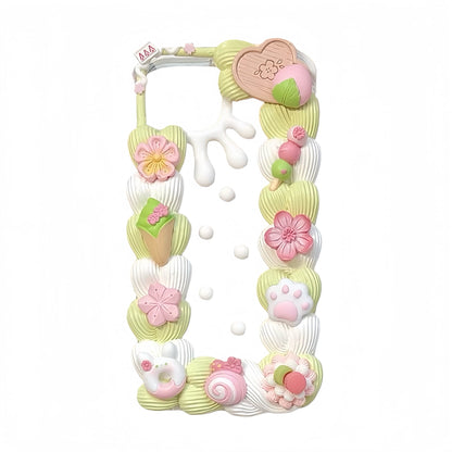 airytale decoden phone case featuring sakura cherry blossom baroque cream glue design